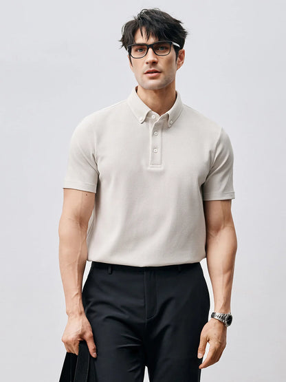 BreezeLuxe Breathable Piqué Short Sleeve Polo